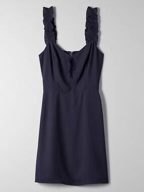 Sunday Best Navy Ruffle-Strap Mini Dress